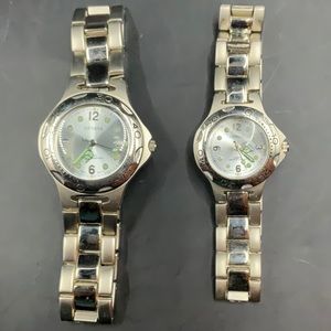 Geneva classic collection his & hers couple silver tone